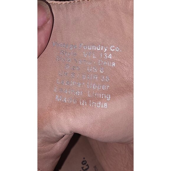 Vintage Foundry Women's 8 Beige & Brown Canvas Leather Lace-Up Combat Boots - Picture 10 of 10